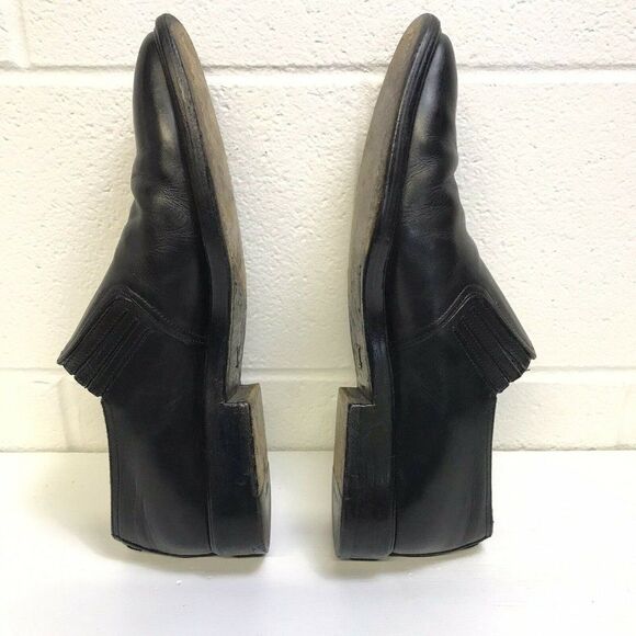 Louis Vuitton Men's Black Leather Square Toe Slip On Loafer Shoes Size LV 8 US 9 - Picture 6 of 12